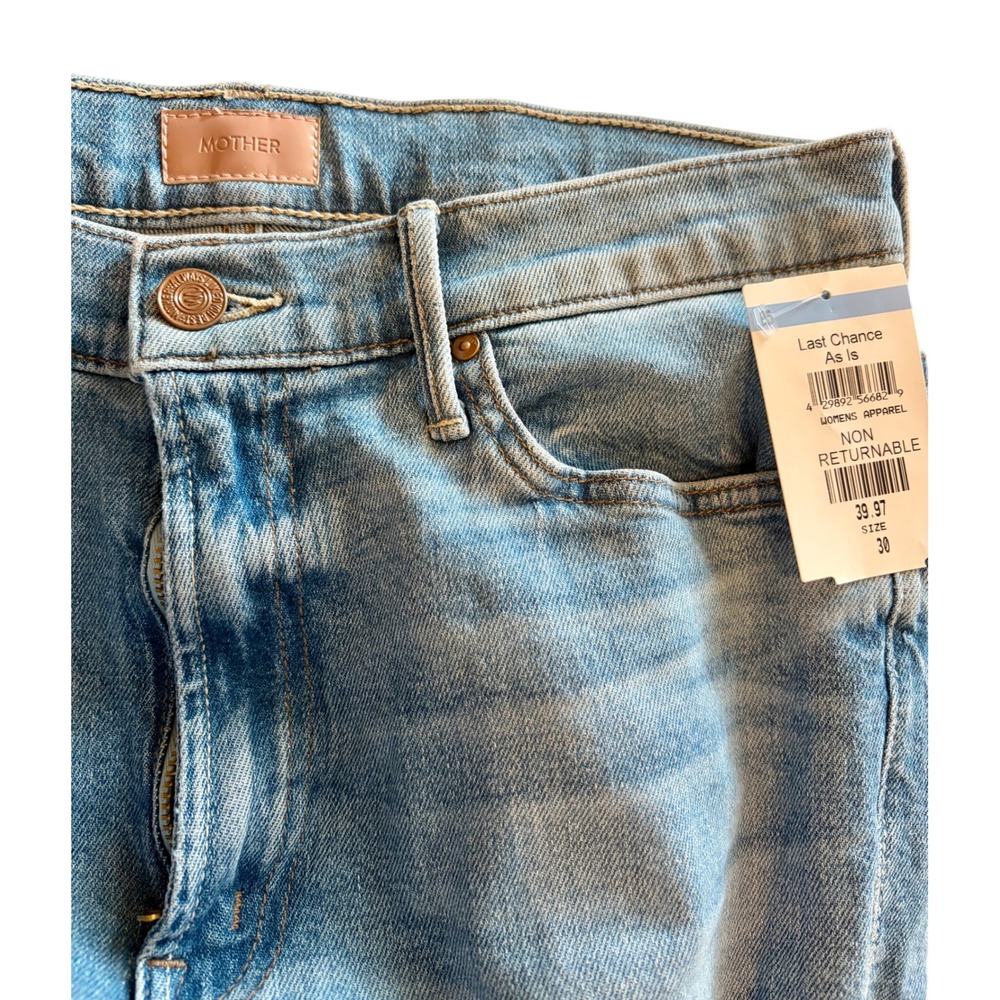 MOTHER The Insider Fray Bootcut Jeans Sneak Peek Wash Size 30 NWT Flaw - Picture 7 of 8